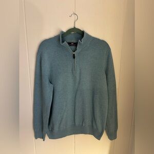 Vineyard Vines Men's Teal Zip-Up Sweater